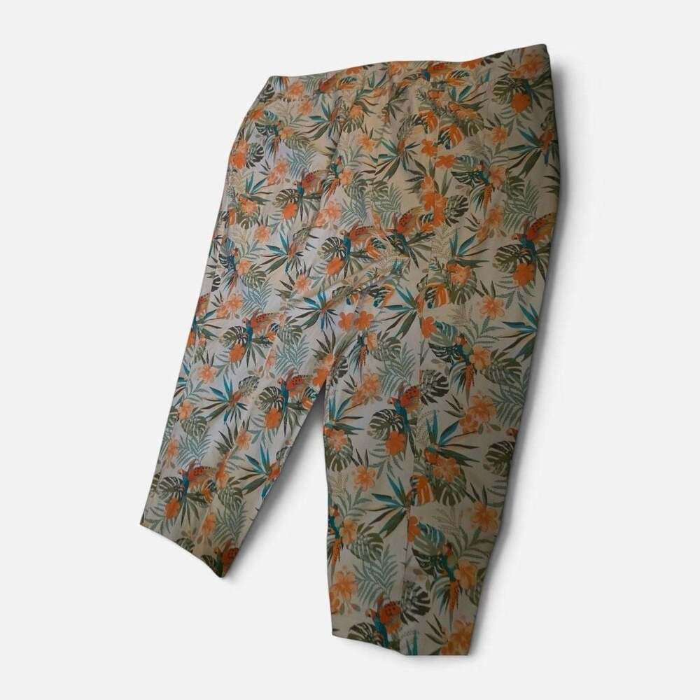 Cato Women's Hi-Rise Tropical Floral Print Ankle Pants Size 28W - Picture 3 of 6